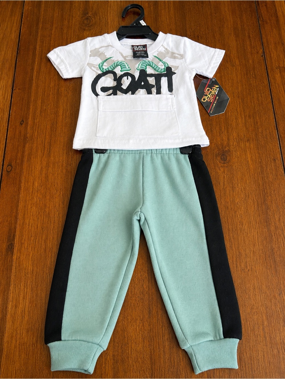 Quad Seven Baby Outfit Set “GOAT” Tee + Joggers 2-Piece (64)